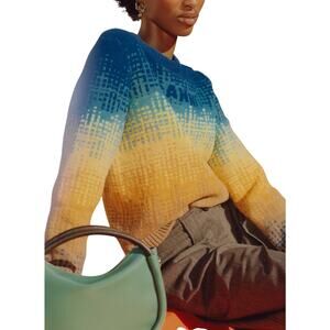 Ganni Gradient Cloisonne Graphic Wool Sweater Size M